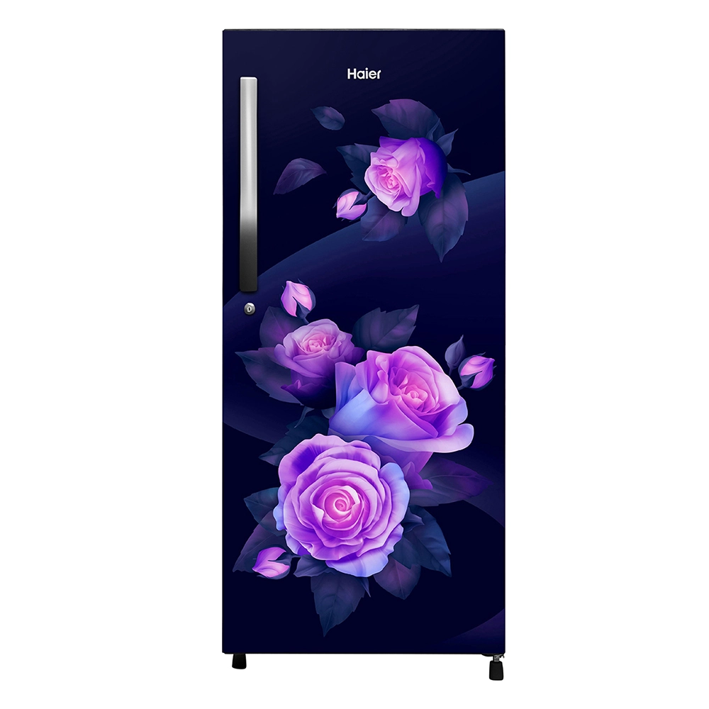 Haier 190L 3 Star Direct Cool Single Door Refrigerator with Toughened Glass Shelf in Premium Glossy Marine Rose Finish HRD-2103CMR-P